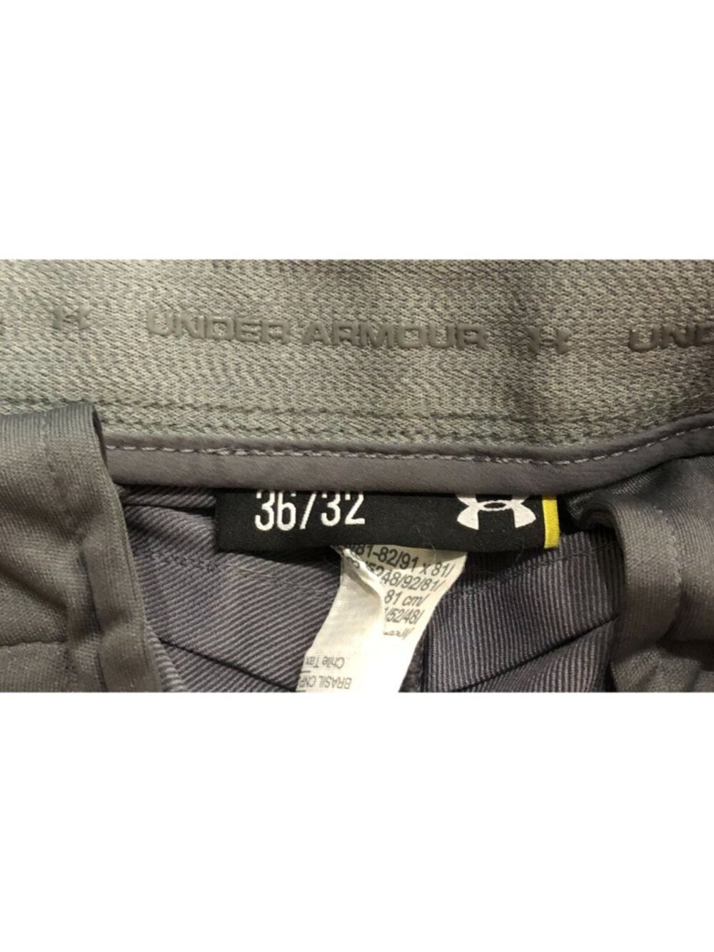 Under Armour Golf Mens 36x32 Gray Flat Front Casual Chino Pants - Picture 4 of 6